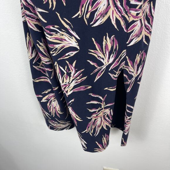 Pact Maternity Freesia Palms Ruched Tank Midi Dress Small Navy Blue Organic - Picture 9 of 11